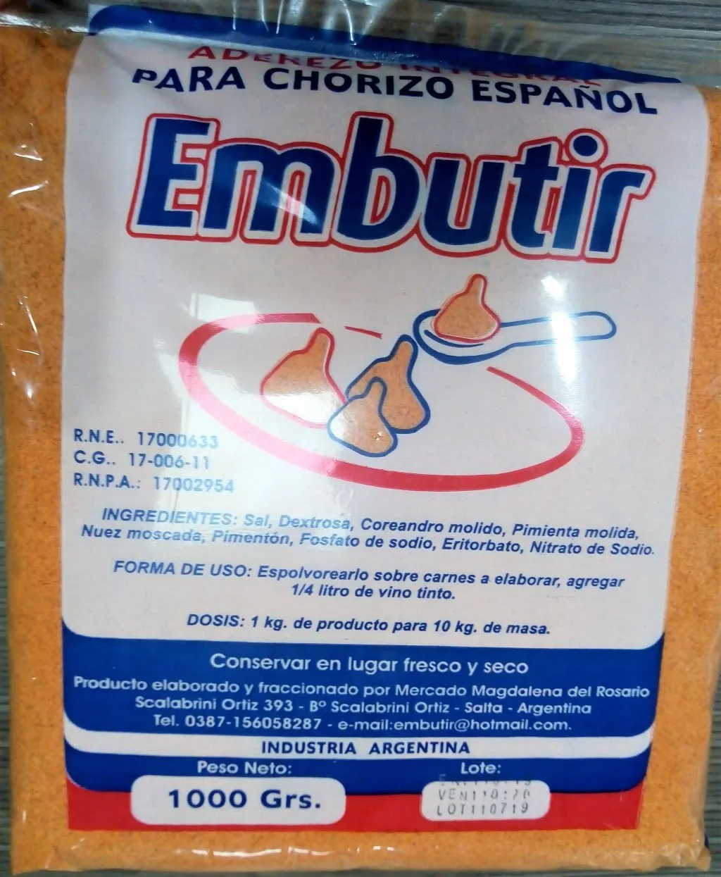 Aderezo para chorizo español